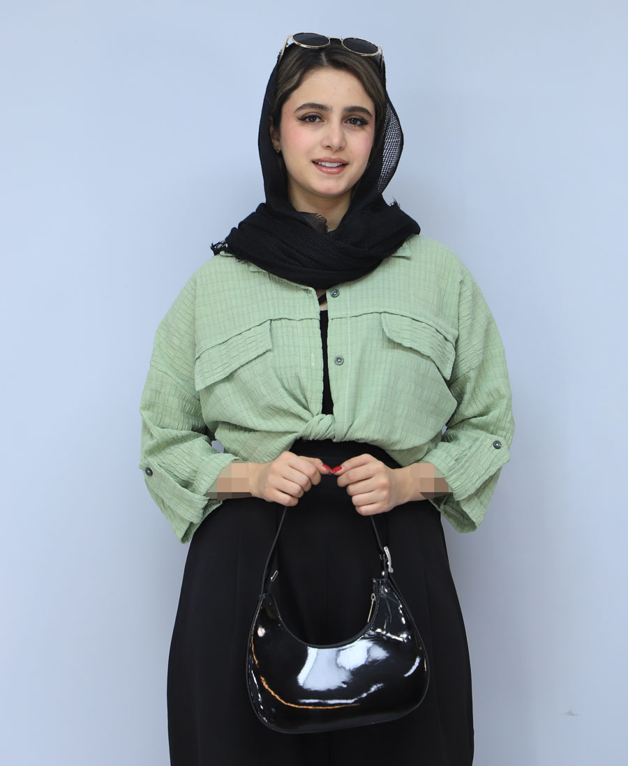 شومیز مدل شومیز جیب دار کد 1520 - سبز شومیز | مدل شومیز جیب دار کد 1520 - سبز - Image 1