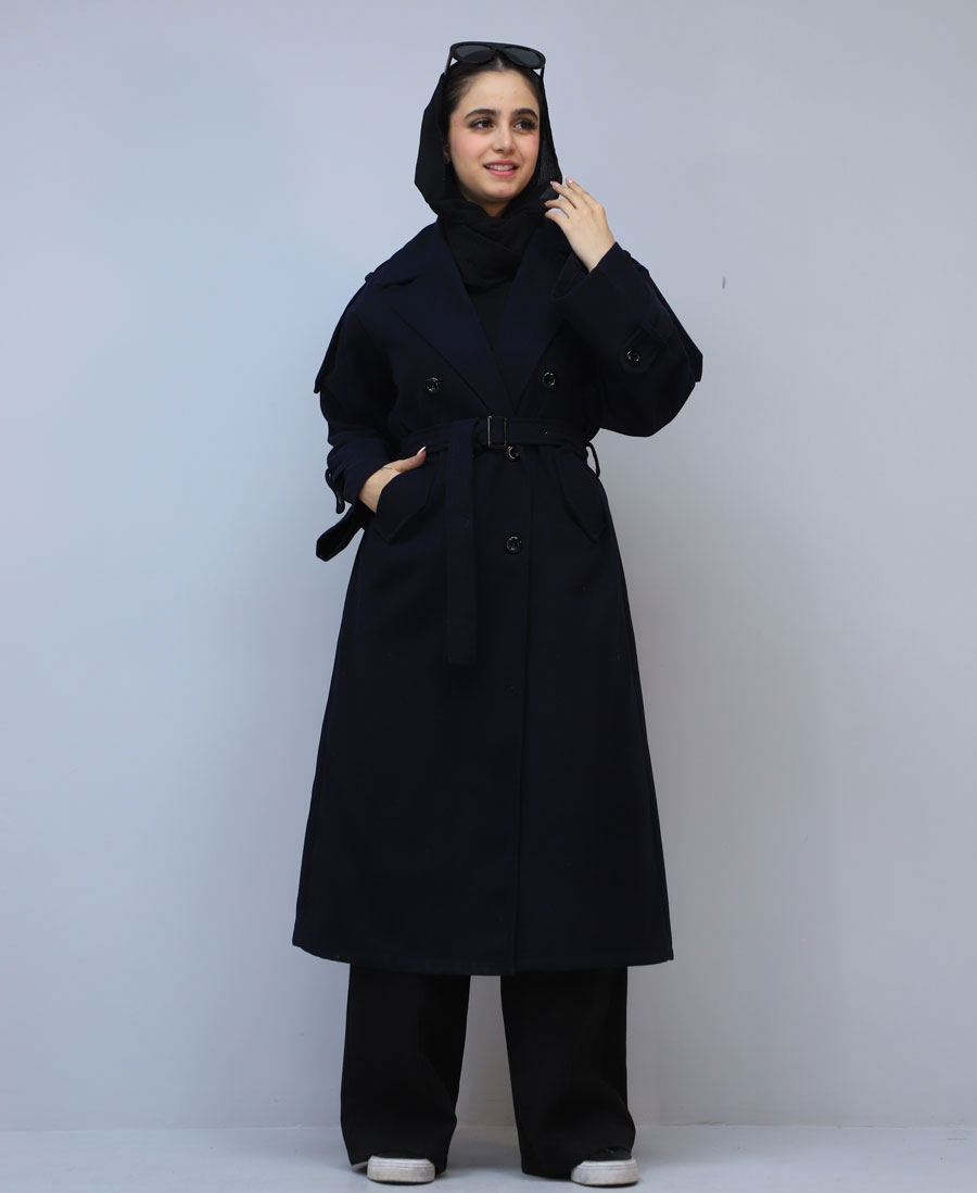 مانتو مدل اورکت دنیز کد 1598 - سرمه ای (3) پالتو | مدل اورکت دنیز کد 1598 - سرمه ای - Image 1