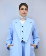 مانتو | مدل اورکت ماندانا کد 1046 - آبی - Image 3