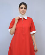 مانتو | مدل ماکسی دیانا کد 1560 - قرمز - Image 2