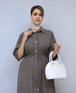مانتو | مدل ماکسی سیلک کد 1546 - طوسی - Image 2