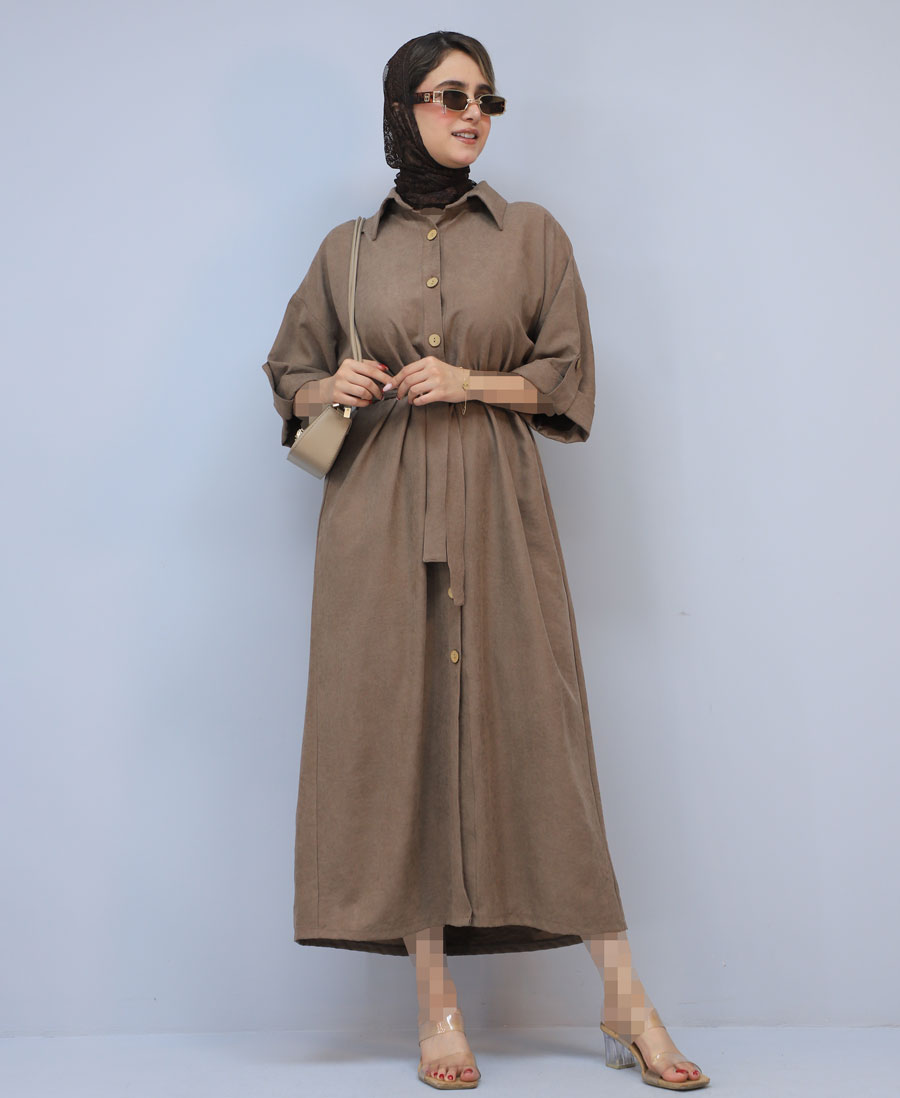 مانتو مدل ماکسی سیلک کد 1546 - قهوه ای (3) مانتو | مدل ماکسی سیلک کد 1546 - قهوه ای - Image 1