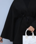مانتو | مدل پانچ عروسکی فوتر کد 1610 - مشکی - Image 2