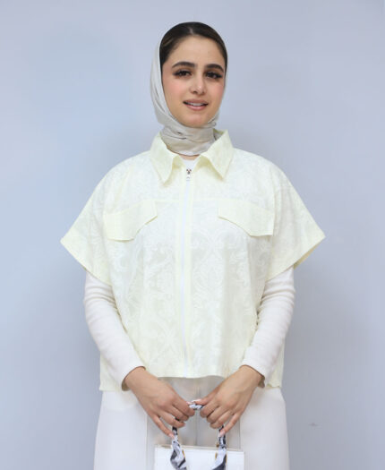 ژیله | مدل وست شیشه ای کد 1575 - لیمویی