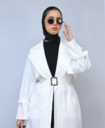 کت | مدل ترنچ کت ژیله دار کد 1591 - سفید - Image 2