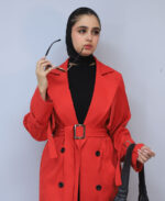 کت | مدل ترنچ کت ژیله دار کد 1591 - قرمز - Image 2