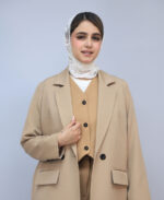 کت | مدل کت بلند مادام کد 1578 - نسکافه ای - Image 3
