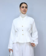 ست | مدل ست کت و شلوار ساعت شنی لاولی کد 1651 - سفید - Image 3