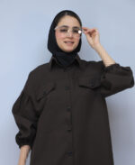 مانتو| مدل مانتو دانشجویی آیسان کد 1655 - قهوه ای - Image 2