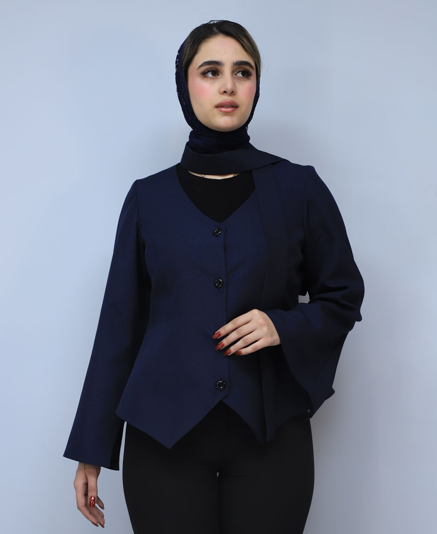 کت مدل کت مزونی دورین کد 1661 - سرمه ای (2) کت | مدل کت مزونی دورین کد 1661 - سرمه ای - Image 1