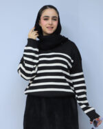 بافت | مدل بافت یقه دار ریز کد 53560 - مشکی - Image 2
