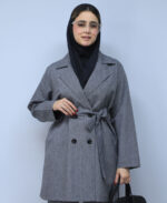 ست | مدل ست کت و شلوار اداری شکوفه کد 53771 - طوسی - Image 2
