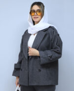 ست | مدل ست کت و شلوار فوتر کلاسیک کد 53774 - طوسی - Image 2