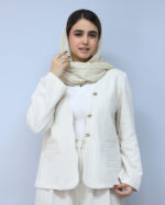 کت | مدل کت مزونی یقه دالبری کد 53753 - استخوانی - Image 2