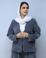 کت | مدل کت مزونی یقه دالبری کد 53753 - طوسی - Image 2