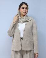 کت | مدل کت مزونی یقه دالبری کد 53753 - نسکافه ای - Image 2