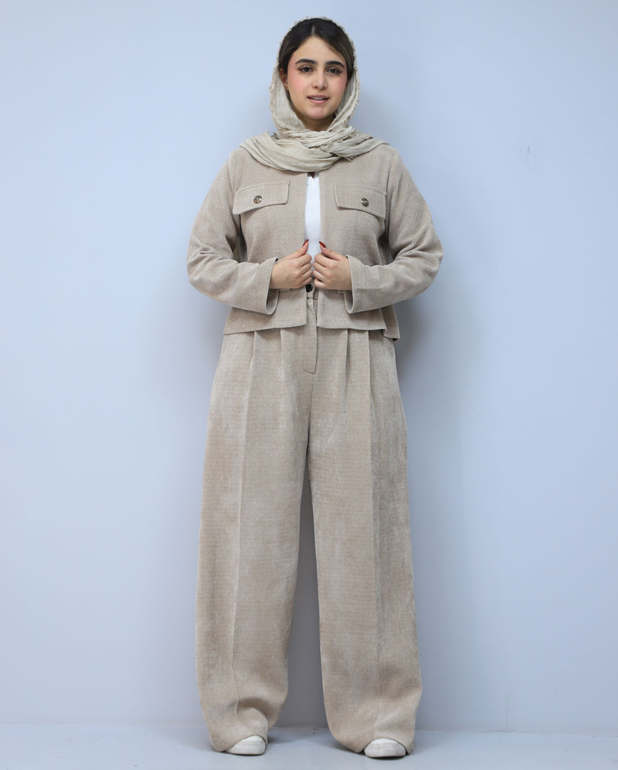 کت مدل کراپ کت سورین کد 53763 - نسکافه ای (2) کت | مدل کراپ کت سورین کد 53763 - نسکافه ای - Image 1